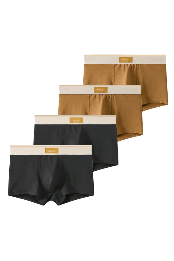 Mens Boxer Briefs with Pouch Short Trunks Pouch Plus Size Breathable Bikini Boxers Everyday Underwear 4 Pack Black 2XL