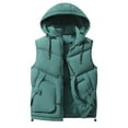 thumbnail image 1 of SELONE Mens Puffer Vest with Hood Cotton Zipper Hoodies Jacket with Pockets Mock Neck Tops Plus Size Warm Outerwear, 1 of 4