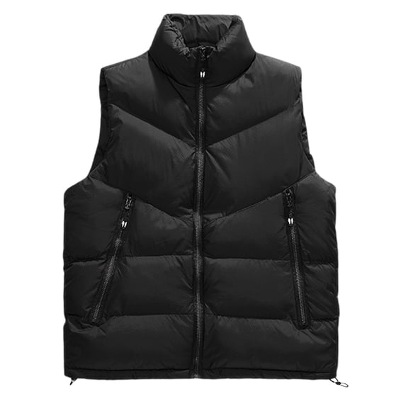 SELONE Mens Puffer Vests for Outdoors Zipper Hoodless Jacket with Multi Pockets Mock Neck Tight Tops Solid Casual Outerwear