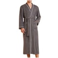 thumbnail image 1 of SELONE Mens Robe Lightweight Elastic Waist Towel Absorbent Bathrobe Makeup Gown With Long Sleeve Fast Dry Fabric, 1 of 3