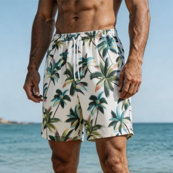 SELONE Mens Swim Trunks 5 Inch Quick Dry Beach Shorts Hawaiian Pool Board Shorts Drawstring Vacation Swimming Suit