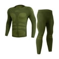 thumbnail image 1 of SELONE Mens Thermal Underwear Sets Heavyweight Color Block Crewneck Long Sleeve Tops Warm Elastic Pants, 1 of 6
