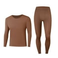 thumbnail image 1 of SELONE Mens Thermal Underwear Sets Lightweight Crewneck Long Sleeve Tops Soild Elastic Bottom Home Clothes, 1 of 4