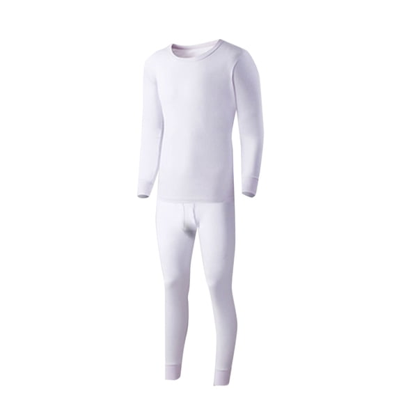 SELONE Mens Thermal Underwear Sets Lightweight Crewneck Long Sleeve Tops Soild Elastic Waist Pants Pajama Sets