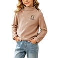 thumbnail image 1 of SELONE Mock Neck Sweatshirt Kids Long Sleeve Layering Top Comfy Knitted Solid Sweatshirts Girls Fall Outfits 1-12Y, 1 of 6