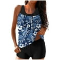 thumbnail image 1 of SELONE Modest Swimsuits for Women Tankini 2 Piece Beachwear Swim Beachwear Hawaiian Beach Bathing Suits Blue L, 1 of 5