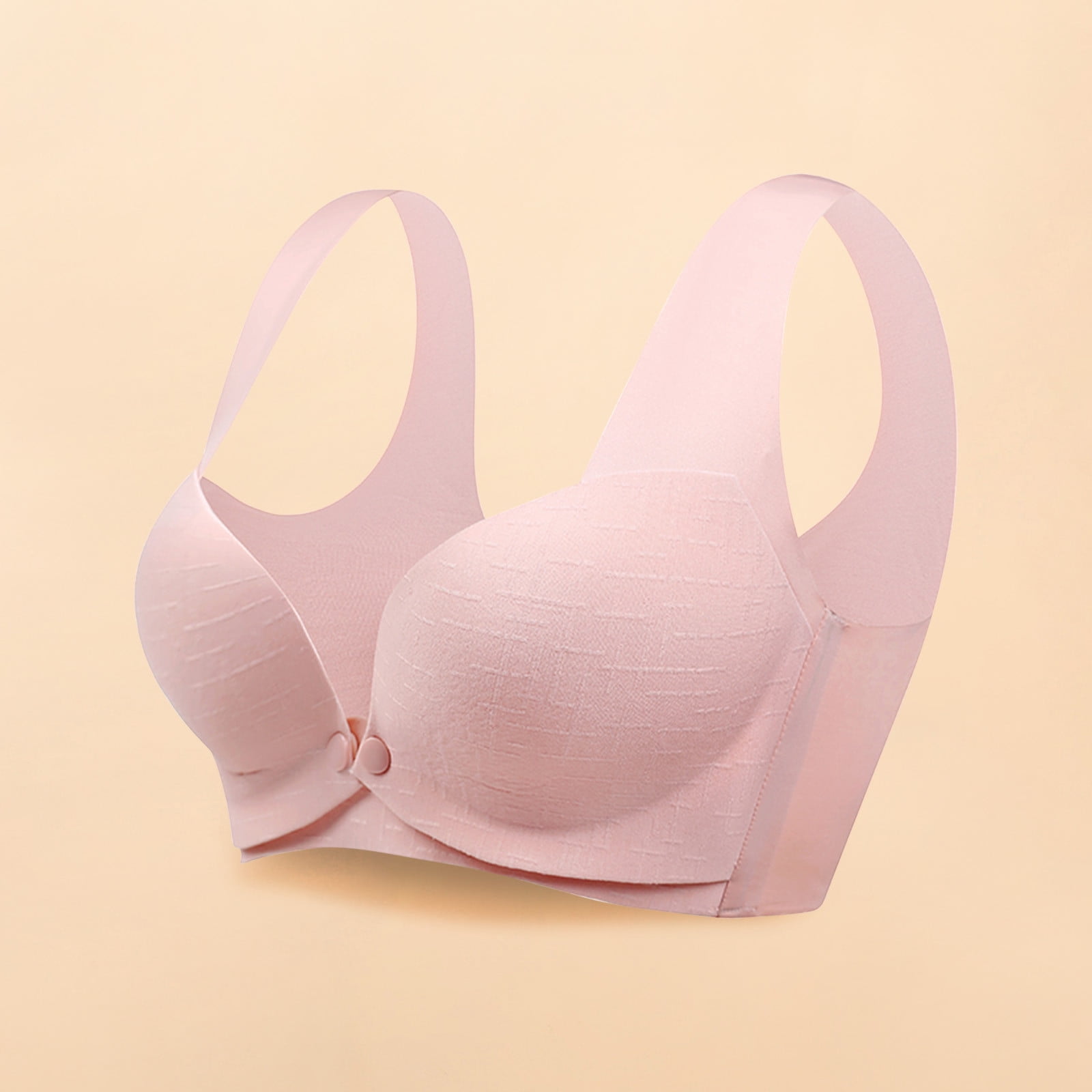 SELONE Nursing Bras for Breastfeeding Push Up No Underwire Front Closure  Clip Zip Front Snap Maternity Front Hook Close Seamless Ladies Traceless  One Piece No Front Breastfeeding Pink M（36/80BC） 