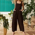 thumbnail image 1 of SELONE One Piece Jumpsuits for Women With Pockets Casual Sleeveless Summer Fashion Solid Camis Suspender Jumpsuit for Everyday Wear Running Errands Going to Work Attending a Casual Event Coffee L, 1 of 6