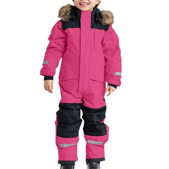 SELONE One Piece Snowsuit Kids Girls Boys Hoodies Winter Outdoor Ski Suits Windproof Waterproof Jumpsuits 160