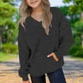 thumbnail image 1 of SELONE Oversized Sweatshirt Kids Long Sleeve Hooded Pullover Solid Fleece Tops Fall Winter Fashion Clothes with Pockets, 1 of 8