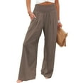 thumbnail image 1 of SELONE Palazzo Pants for Women Petite Formal High Waist High Rise Baggy Wide Leg Casual Straight Leg Loose Pants Pants Pants for Everyday Wear Running Errands Work Casual Event Coffee L, 1 of 6