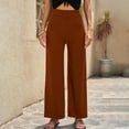 thumbnail image 1 of SELONE Palazzo Pants for Women Plus Size Petite Baggy Wide Leg Trendy Casual Breathable Summer Stretchy Spring And Fashion Solid Color Loose Stretch Outdoor Pants Everyday Wear Brown XL, 1 of 6