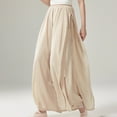 thumbnail image 1 of SELONE Palazzo Pants for Women Petite Dressy High Waist Polyester Go Out Pants Ankle Length Baggy Lounge Trousers Beige M, 1 of 6
