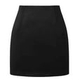 thumbnail image 1 of SELONE Pencil Skirts for Women Casual Solid Color High Waist Tight Pencil Skirt Mini Skirts for Women Plus Size Women Skirts Short Summer 12-Black L, 1 of 3