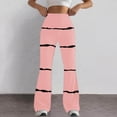 thumbnail image 1 of SELONE Pink Plus Size Yoga Pants for Women Bootcut Mid Waist Gym Leggings Full Length Summer Pants Curvy Casual Long Vacation Pants Pull on Striped Soft Lightweight Comfy M Breathable Beach Pants, 1 of 7