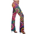 thumbnail image 1 of SELONE Pink Plus Size Yoga Pants for Women Bootcut Tall High Waisted Gym Leggings Full Length Summer Pants Boho Curvy Casual Long Vacation Pants Pull on Flowers Lightweight L Breathable Beach Pants, 1 of 7
