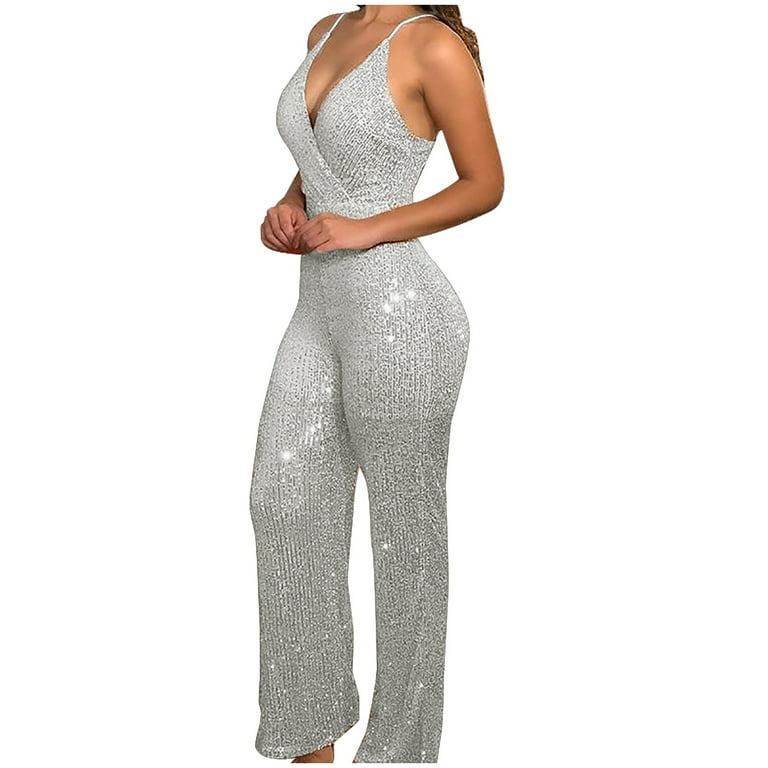 Sparkly Jumpsuit Sequin Romper Amazon Womens Circus Costume Long