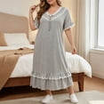 thumbnail image 1 of SELONE Plus Size Nightgowns for Women Long Lace Maxi Pajamas Dress Ruffle Short Sleeve Sleep Dress Daily Sleep Shirt, 1 of 6