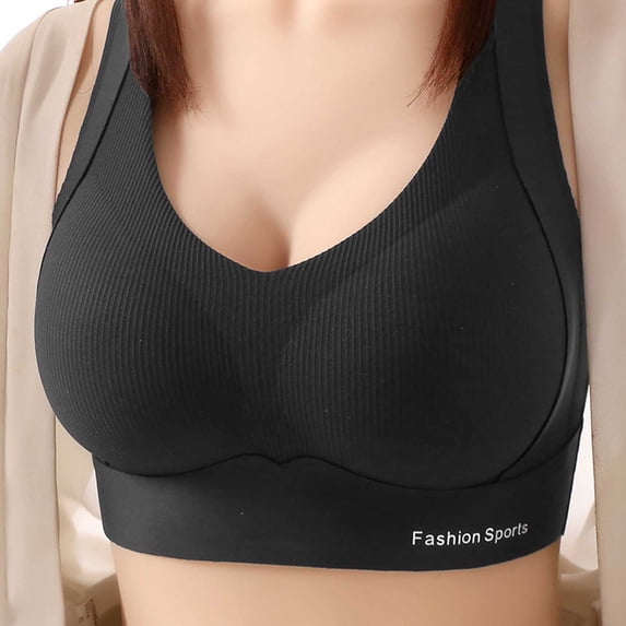 SELONE Plus Size Sports Bras for Women Wireless Bras Racerback Push Up Everyday Wear Lightweight Breathable Underwear