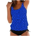 thumbnail image 1 of SELONE Plus Size Tankini with Boy Shorts High Waist Summer Plus Size 2 Piece Swimsuits Tankini Swimsuits with Skirt Bathing Suit Swimwear Purple 5XL, 1 of 5