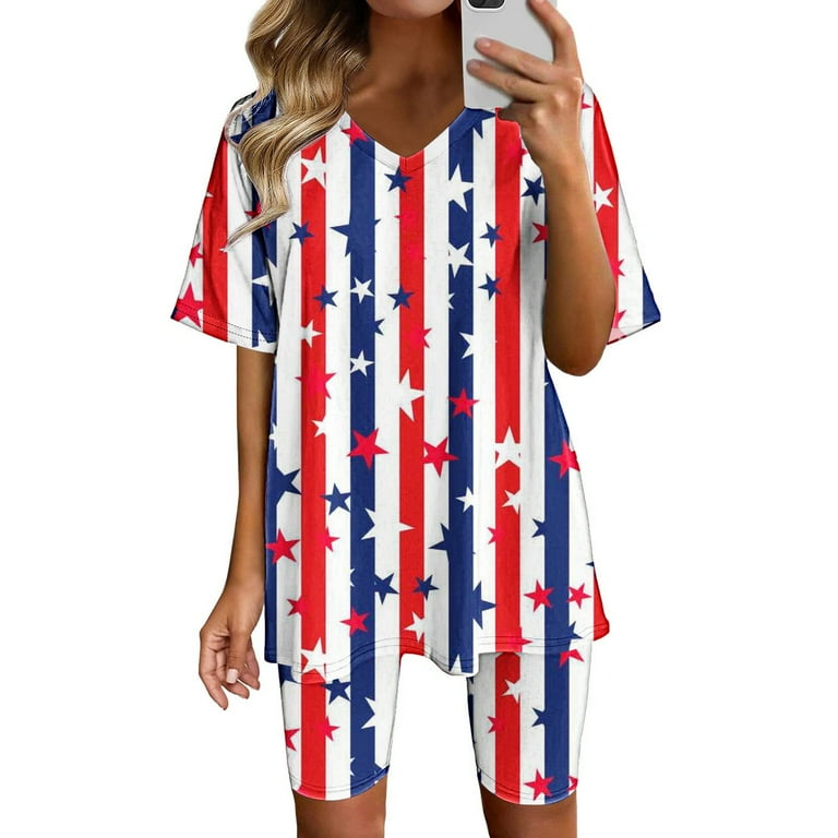 Red white and blue two piece outfit best sale