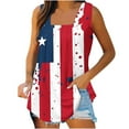 thumbnail image 1 of SELONE Red White Blue Womens Tank Tops Loose Star Striped Fashion Holiday Wear Outfits White XL, 1 of 5