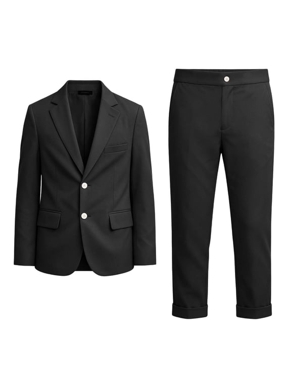 School Uniform for Boys Preppy Outfit Collared School Blazer Dress Pants 2 Piece Performance Clothes 0-12Y