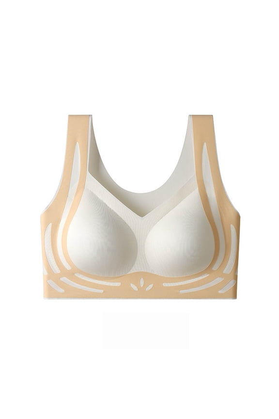 Seamless Bras for Women Lift Up Support Bra Wide Strap T-Shirt Bralettes Breathable Color Blocked Comfortable Underwear