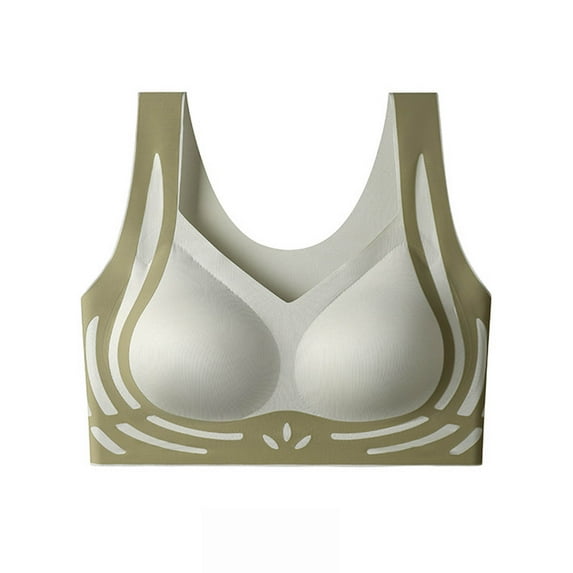 SELONE Seamless Bras for Women Lift Up Support Bra Wide Strap T-Shirt Bralettes Breathable Color Blocked Comfortable Underwear