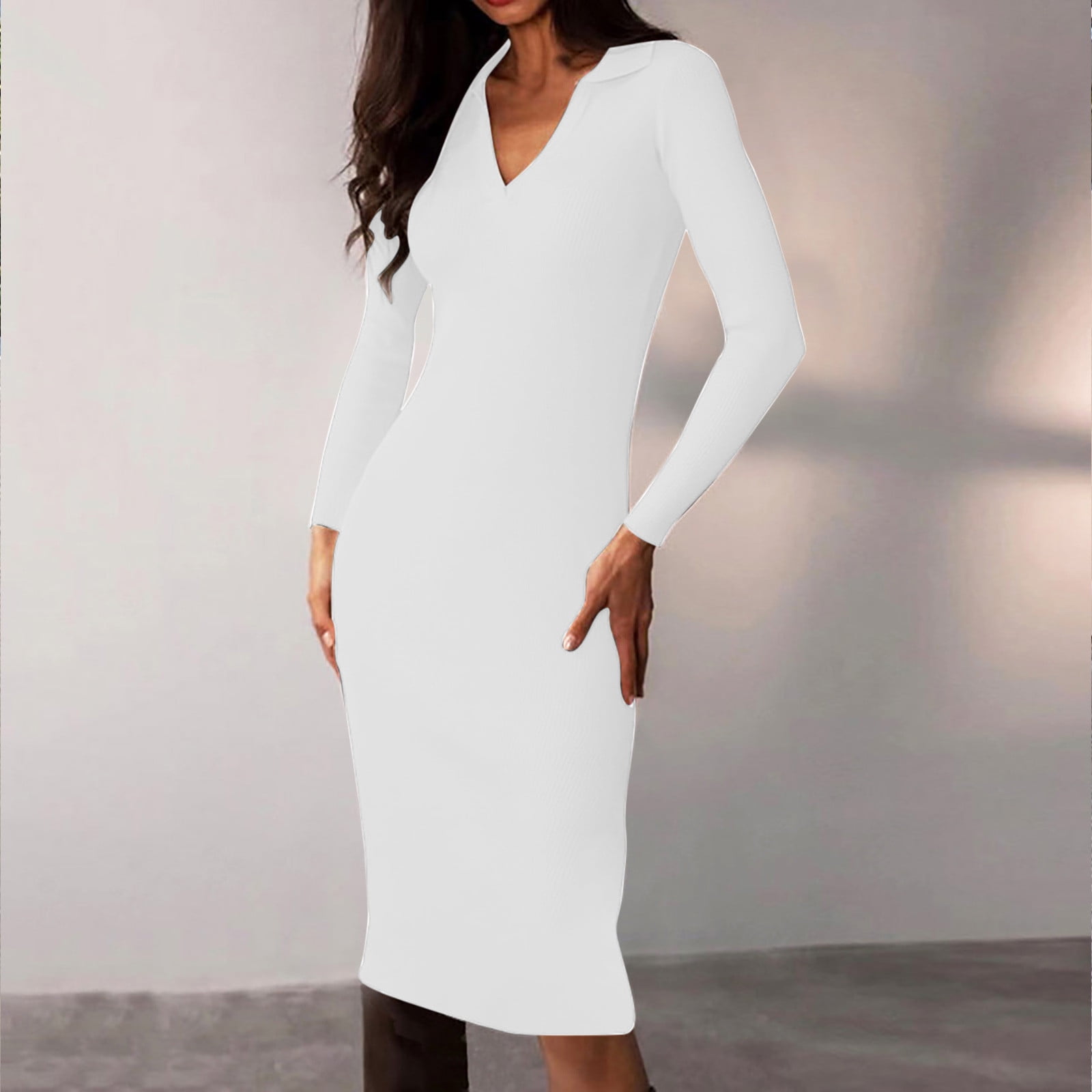 v neck long sleeve wedding dress Sheer-Sleeved Deep V-Neck Wedding Dress with Floral Accents and Graceful Train Custom Made main image 1
