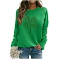 thumbnail image 1 of SELONE Sequin St Patricks Day Tops for Women Long Sleeve Crewneck Sweatshirt Patterned Pullover Raglan Clothes Blue 3XL, 1 of 5