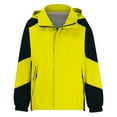 thumbnail image 1 of SELONE Ski Jackets Womens Ski Coats Soft Windproof Long Sleeve Coat Plus Size Hooded Neck Short Zip Up Jacket Loose Casual Outerwear with Pockets Winter Overcoat Outwear Coat Clothes Yellow 3XL, 1 of 4