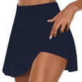 thumbnail image 1 of SELONE Skorts for Plus Size Women Mid Rise Stretch Polyester Fashion Clothes Short Length Slim Fashion Clothes Dark Blue S, 1 of 6