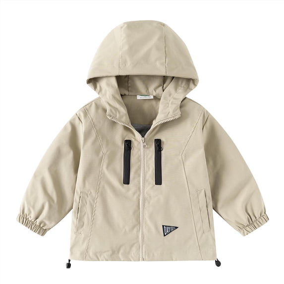 SELONE Soft Jacket for Toddler with Pockets Hooded Zipper Solid Long Sleeve Cute Clothes Khaki 9 Years