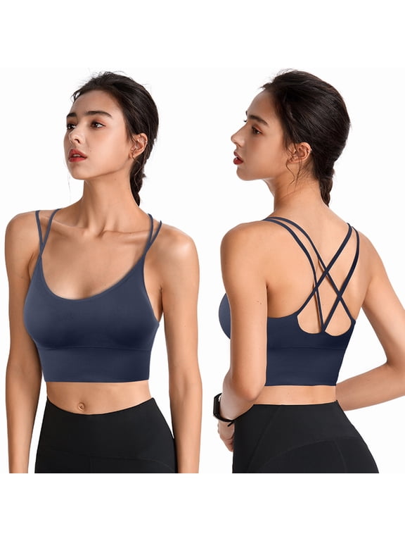 Sports Bras for Women Plus Size High Impact Sports Running for Full Figured Women Cross Quick Drying With String Quick Dry Shockproof Fitness Large Size Womens Sports Bras Black XL