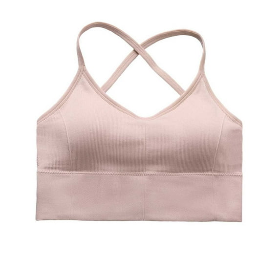 SELONE Sports Bras for Women Support Yoga Bra Cross Back T-Shirt Bralettes Quick Dry Solid Underwear for Workout Fitness