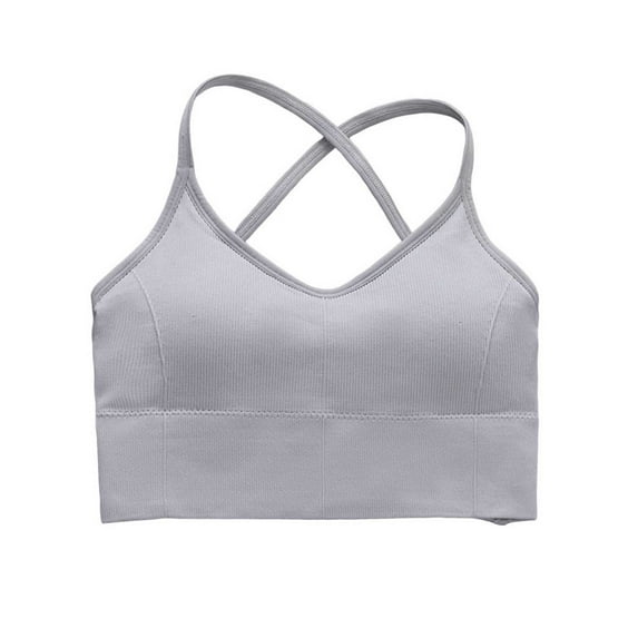 SELONE Sports Bras for Women Support Yoga Bra Cross Back T-Shirt Bralettes Quick Dry Solid Underwear for Workout Fitness
