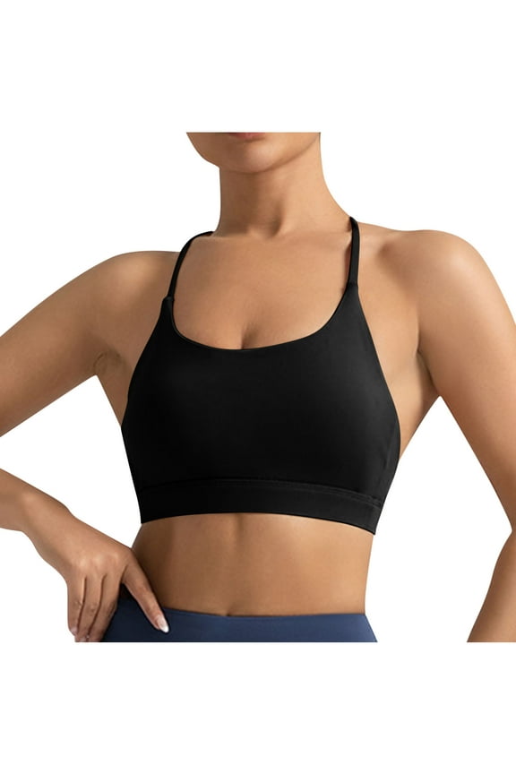Sports Bras for Women Wireless Seanless Support Bra Halter Neck T-Shirt Bralettes Solid Underwear for Running