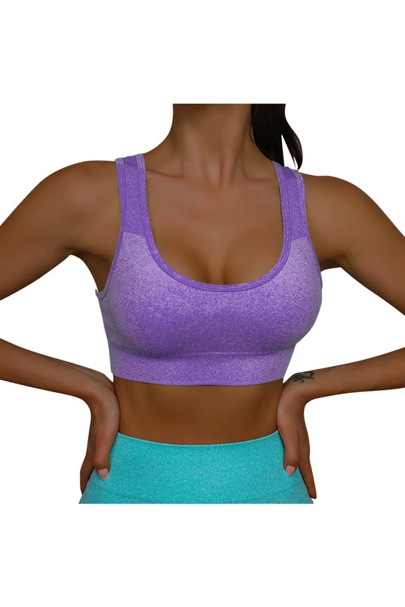 Sports Bras for Women Wireless Seanless Support Bra Halter Neck T-Shirt Bralettes Solid Underwear for Running