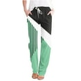 thumbnail image 1 of SELONE Summer Pants for Women Casual Lightweight Petite Plus Size Mid Rise with Pockets Polyester Fashion Clothes Ankle Length Baggy Straight Leg Go Out Pants Green 3XL, 1 of 4