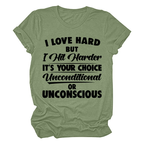 SELONE Summer Tops Short Sleeve Tops Blouses Regular Fit T Shirts Pullover Tees Tops Graphic Print T-Shirts Crew Neck Tops Casual Blouses T Shirts Easy Care Soft Breathable Pullover Tops Green L