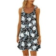 thumbnail image 1 of SELONE Sun Dresses Women Summer Casual Summer Dresses for Women Graphic Casual Crewneck Halter Sleeveless Vacation Bikini wear Coverups Short Summer Fashion Beach Classy Y2K Soft Basic Navy XXL, 1 of 5