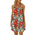 thumbnail image 1 of SELONE Sundresses for Women Summer Dresses Graphic Casual Crewneck Halter Sleeveless Vacation Bikini wear Coverups Short Summer Fashion Beach Classy Y2K Soft Basic Multicolor S, 1 of 5