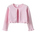 thumbnail image 1 of SELONE Sweater Jacket Boys Cotton Lightweight Cropped Button Solid Long Sleeve Fall Winter Coats Pink 5-6 Years, 1 of 7