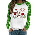thumbnail image 1 of SELONE Sweatshirt for Women Christmas Crew Neck Red Wine Glass Print pullover Shirts Tops Cute Holiday Outwear, 1 of 4
