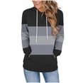 thumbnail image 1 of SELONE Sweatshirt for Women with Hoodie Long Sleeve Tops Drawstring Striped Oversized Hoodies with Pockets Fall Outfits, 1 of 6