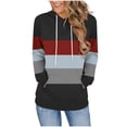 thumbnail image 1 of SELONE Sweatshirt for Women with Hoodie Long Sleeve Tops Drawstring Striped Oversized Hoodies with Pockets Fall Outfits, 1 of 6