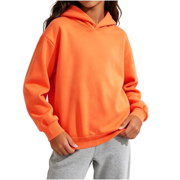 SELONE Sweatshirt with Hoodie for Boys Long Sleeve Hooded Sweatshirts Solid Shirts Fall Winter Comfy Clothes 2-14Y