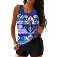 thumbnail image 1 of SELONE Tankinis Swimwear for Women Modest Two Piece Swimwear High Waisted Beachwear Color Block Swim Beach Bathing Suits, 1 of 5