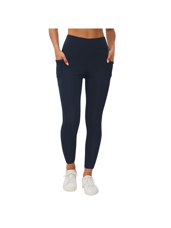 Thermal Fleece Lined Leggings Women Stretch Tight with Pockets Butt Lifting Yoga Pants Soild Running Pants